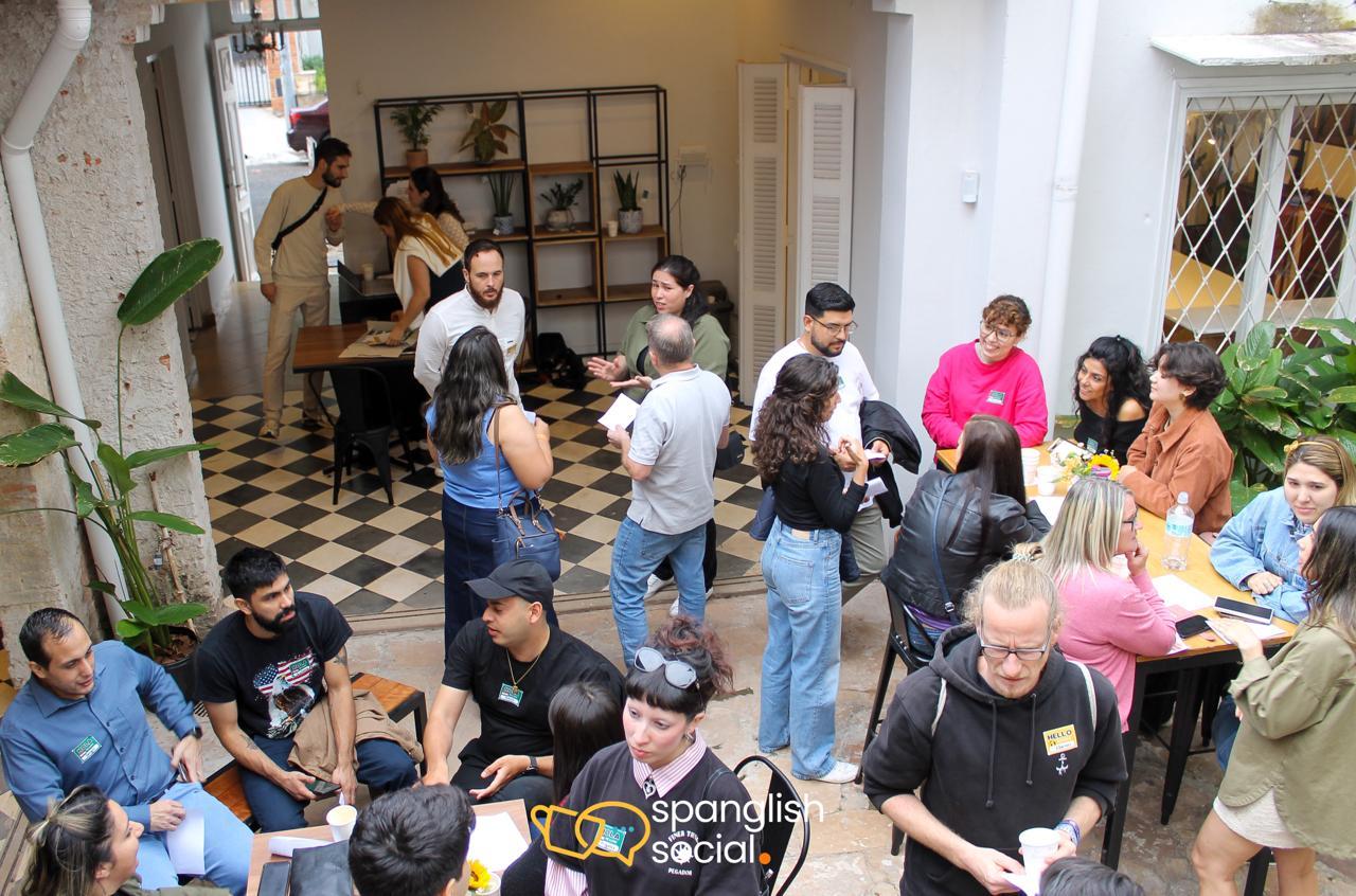 Spanglish language exchange event moment